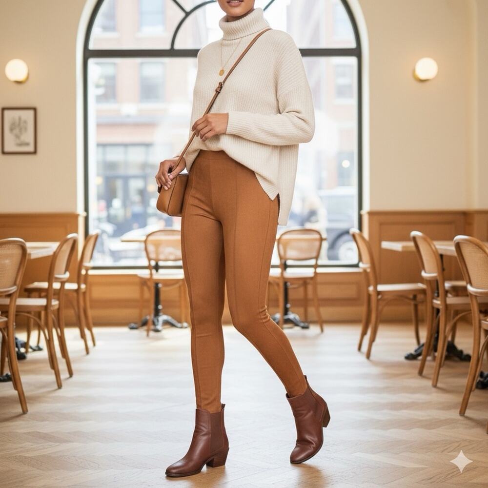 SPANX Faux Suede Legging Rich Caramel Tan NEW
Slimming Control Medium Boho Fall